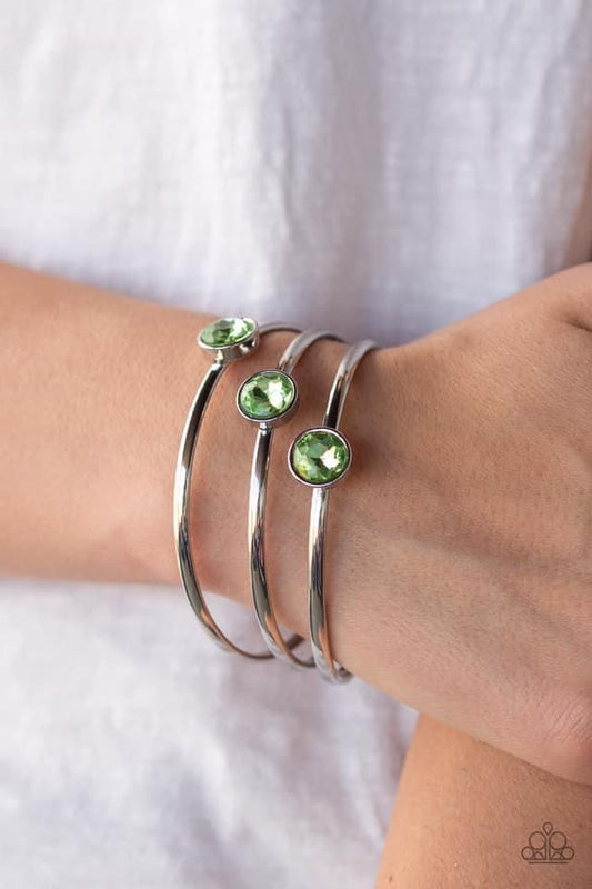 Paparazzi- Be All You Can BEDAZZLE Green Bracelet