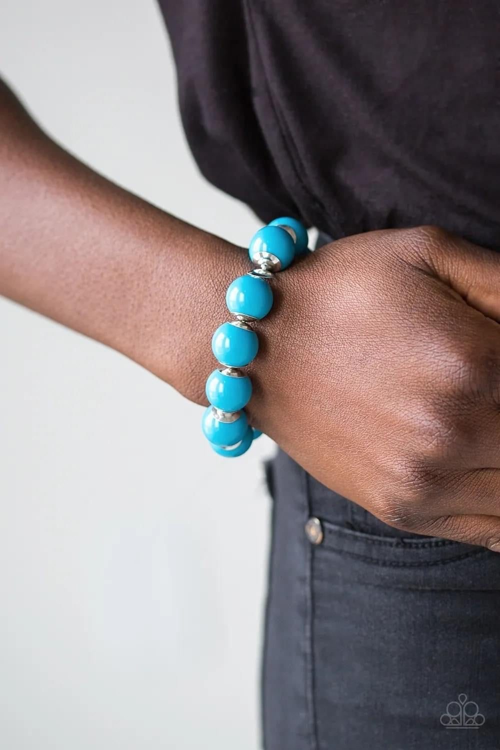 Paparazzi- Everyday Eye Candy Necklace and Candy Shop Sweetheart Bracelet- Blue.