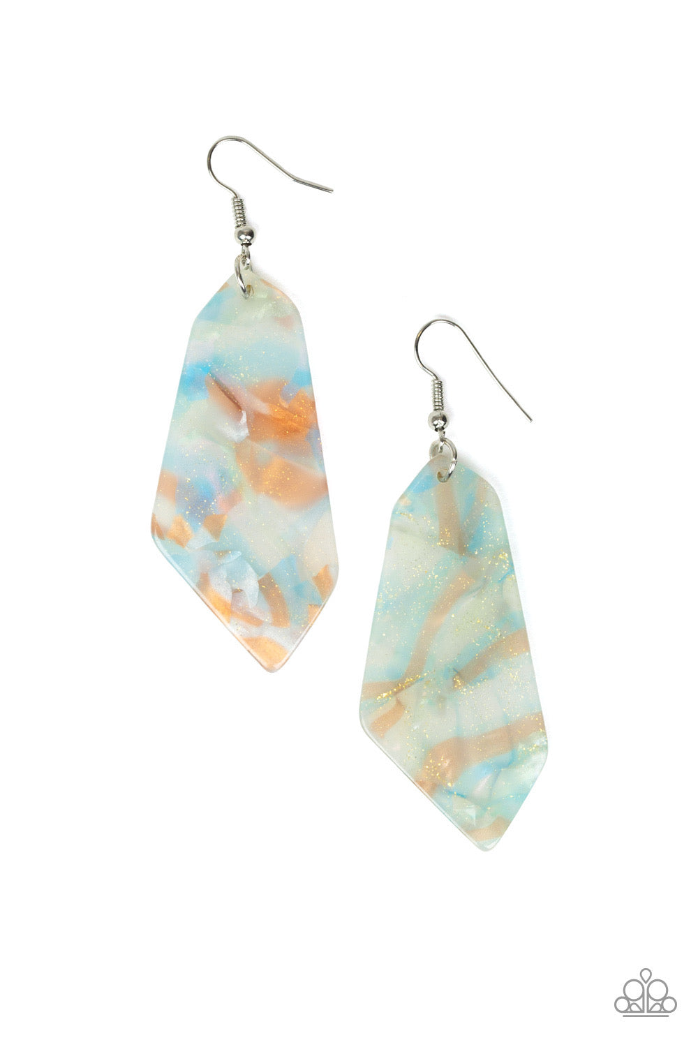 Paparazzi - Walking On WATERCOLORS - Blue Earrings