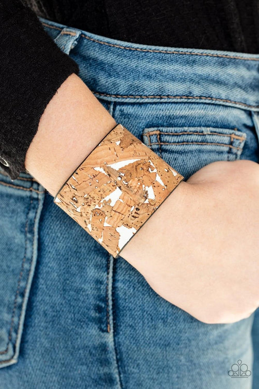 Paparazzi - Cork Congo White Bracelet