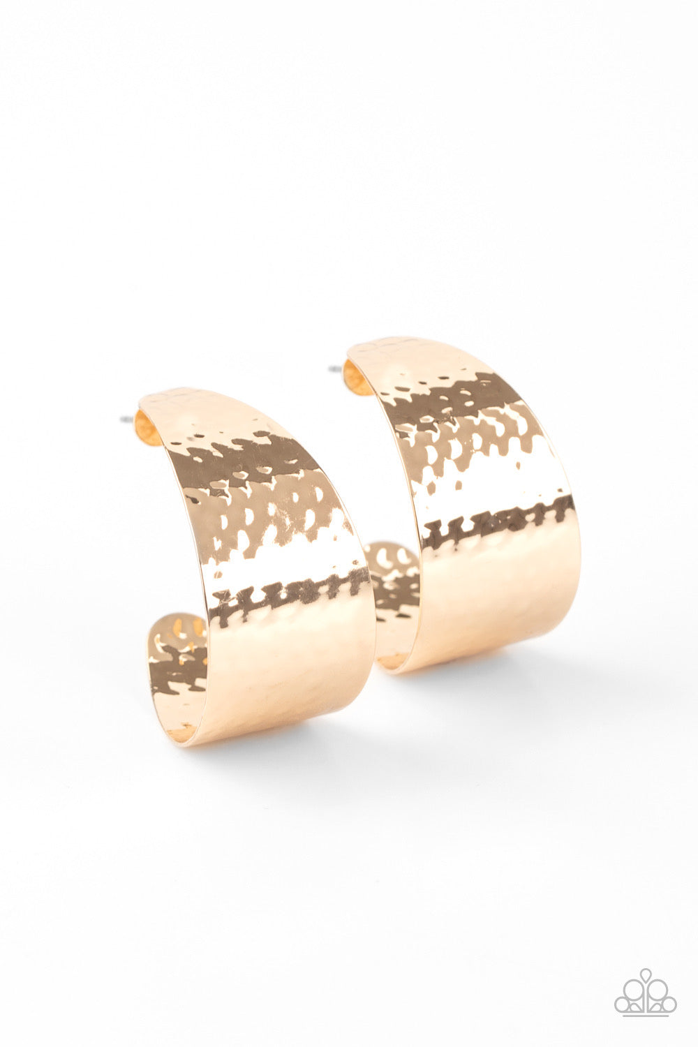 Paparazzi - Flatten The Curve - Gold Hoop Earrings