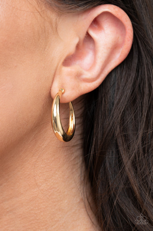 Paparazzi - Lay It On Thick - Gold Hoop Earrings