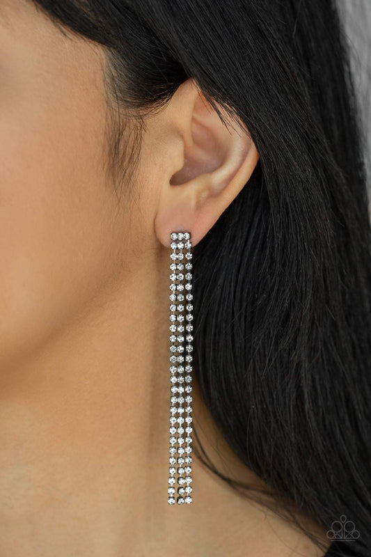 Paparazzi - Stellar Starlight Black Earrings
